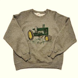 Vintage 90s John Deere Hand Painted Tractor Sweater XL